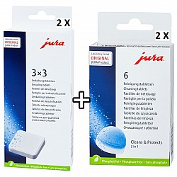 Jura Reinigingstabletten 24225 / 62715 3 in 1 + Jura Ontkalkingstabletten 61848 (2-Pack)